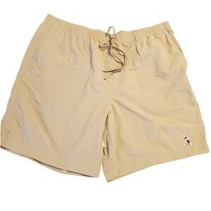 Disney Mickey Mouse Embroidered Khaki Pull On Elastic Drawstring Shorts‎ SZ:XXL